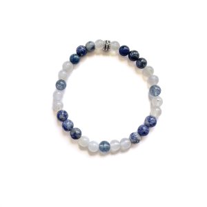 Pulsera Comunicación <br> Cianita · Cuarzo Blanco · Sodalita