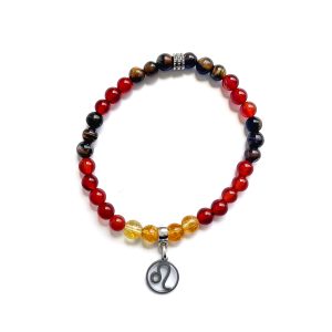 Pulsera Leo <br> Ojo de Tigre · Cornalina · Citrino